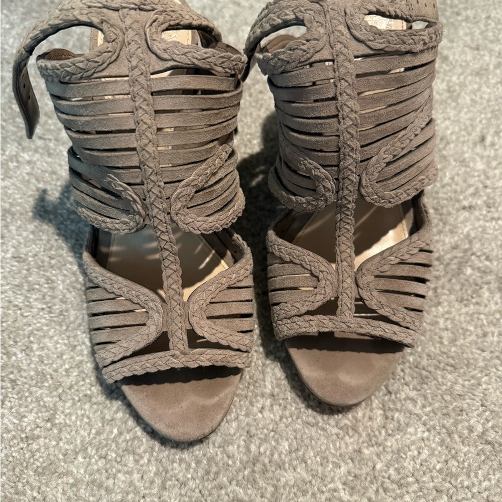 Vince Camuto Taupe Wedge Sandals